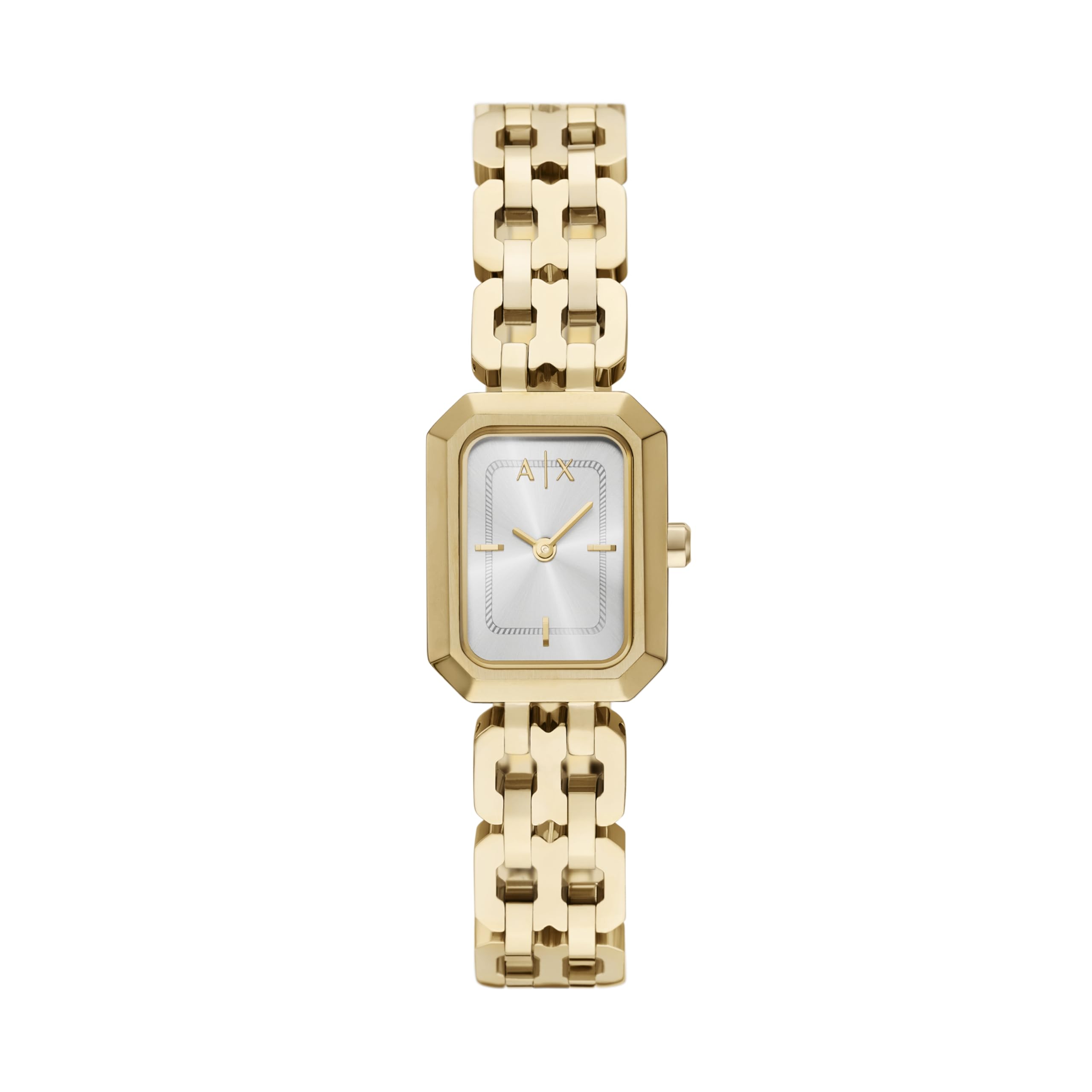 A|X Women's Two-Hand Rectangular Watch, Stainless Steel Watches for Women