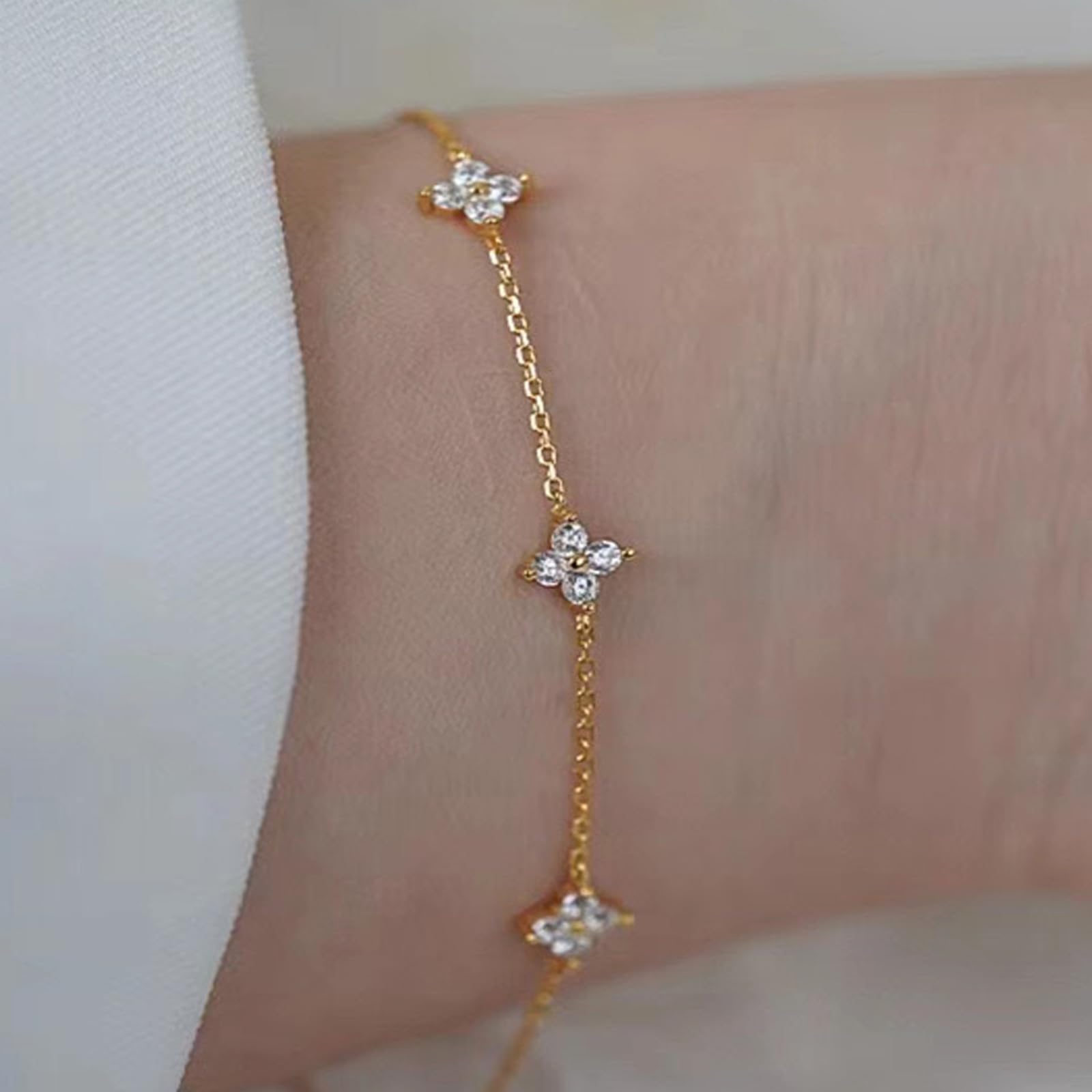 Braccialetto Donna Bracciale Floreale Regolabile da - Accessorio Semplice, Elegante E Versatile-Giallo