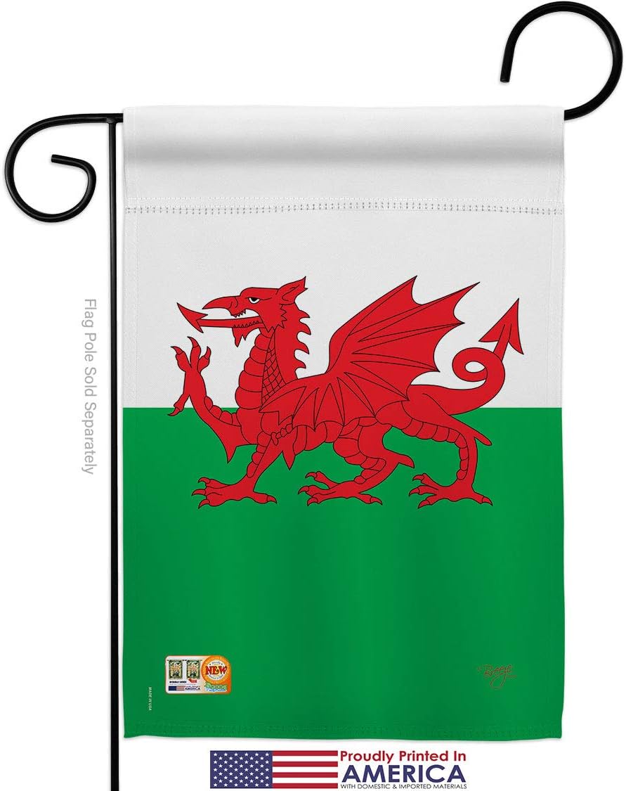 Wales Garden Flag Set Wall Holder Regional Nationality Nation International World Country Particular Area Small Decorative Gift Yard House Banner Made In USA 13 X 18.5