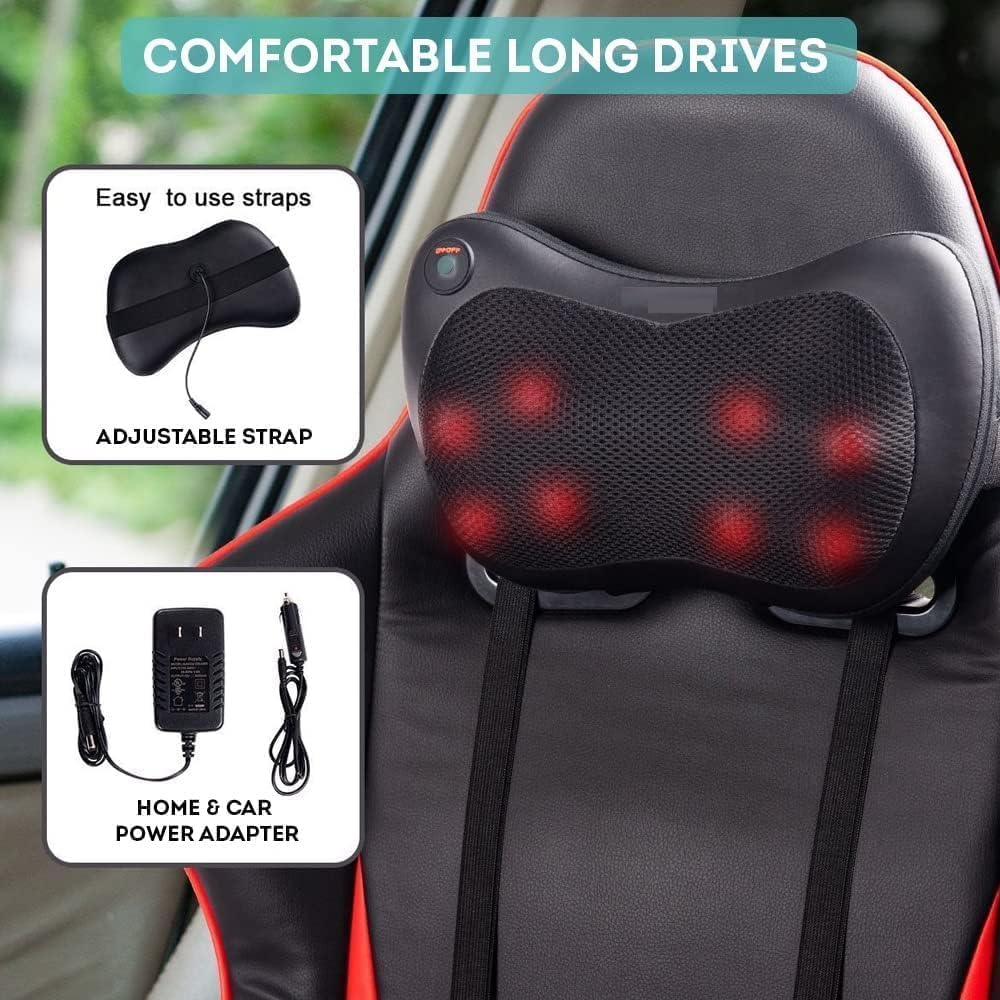 Back Massager with Heat, Shiatsu Back and Neck Massager with Deep Tissue Kneading Electric Neck Massage Pillow for Back Neck Shoulders Legs Foot Muscle Pain Relief for Home Car Office-E - Image 2 thumbnail