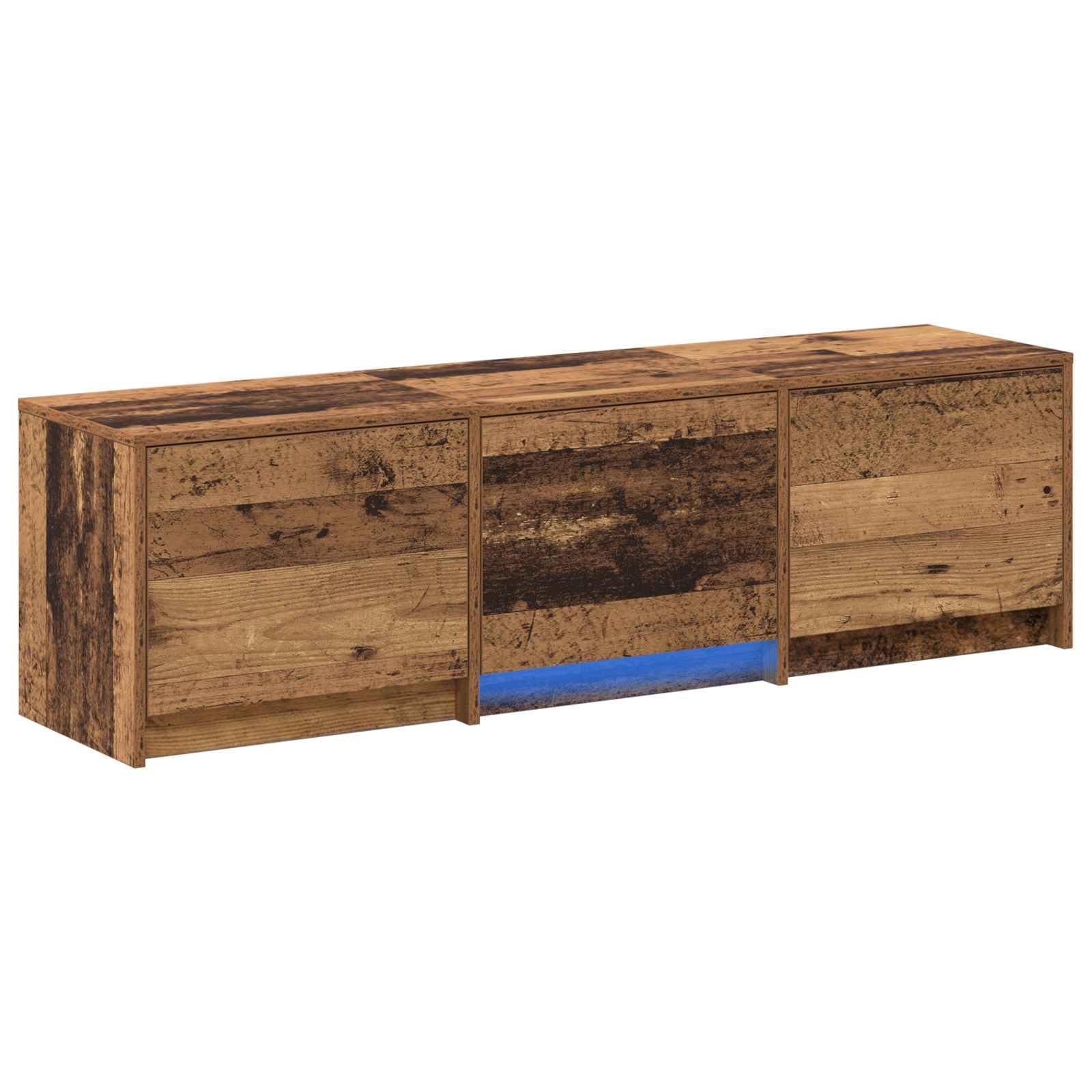Madera resistente con luces LED ajustables cajón 140 x 34 x 40 cm Marrón
