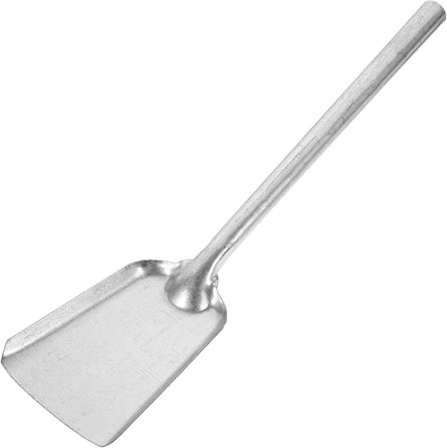 Veemoon Pala de ceniza para chimenea, pala de hierro para jardinería, barbacoa de carbono, pala de escoria, mango largo, pala de carbón, estufa de