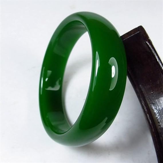SMDSAZ Natural Green Jade Bangle Fashion Jewelry Accessories For Women Gifts Genuine Jades Stone Bangles Mens Bracelets (Gem Color : 65-66mm)