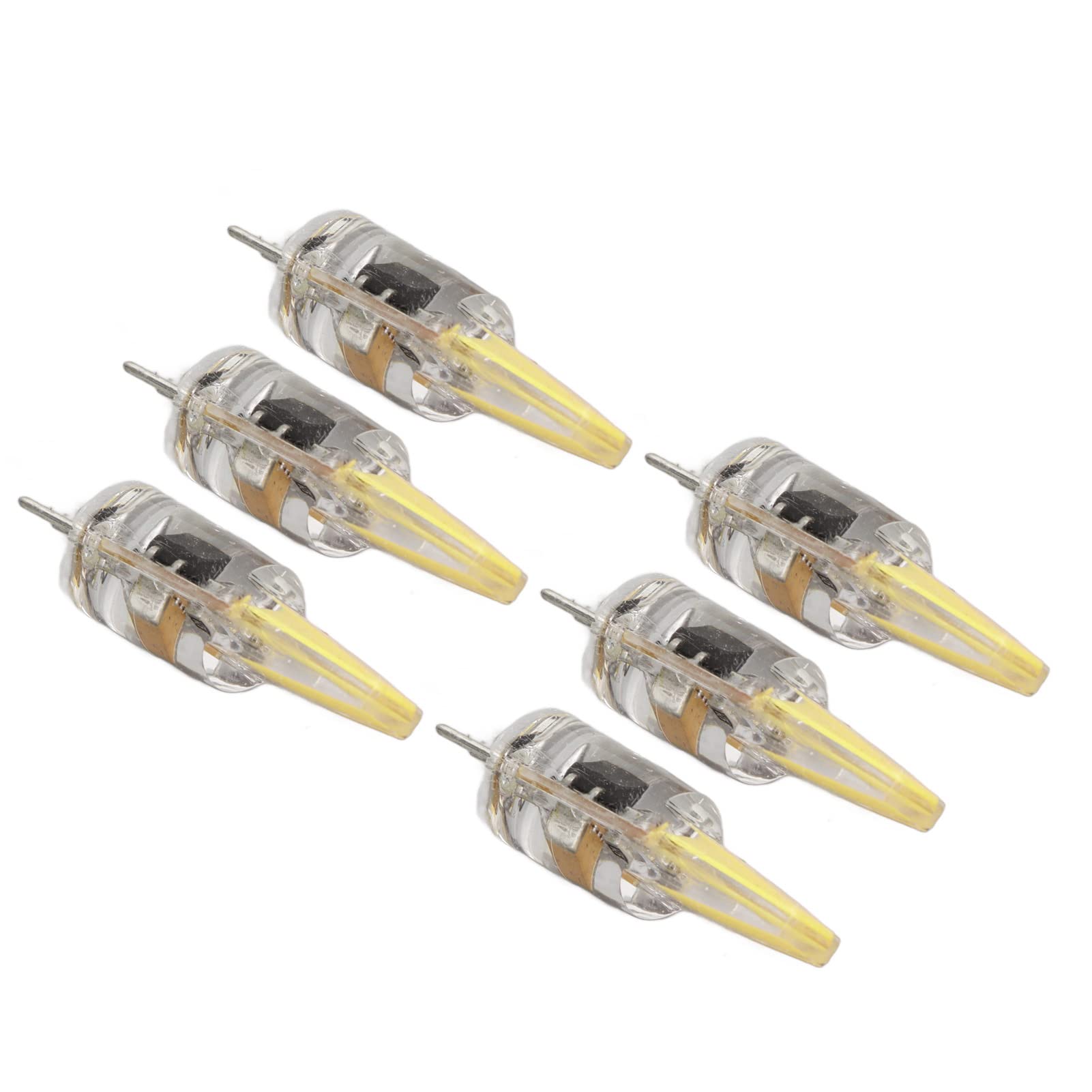 Muiltvoe 6W 500LM G4 LED Bulb, 6 Pcs Silica Gel Energy Saving Lamp, with 360 Degree Heat Dissipation, for Ceiling Lamp Wall Lamp Table Lamp (Warm White)