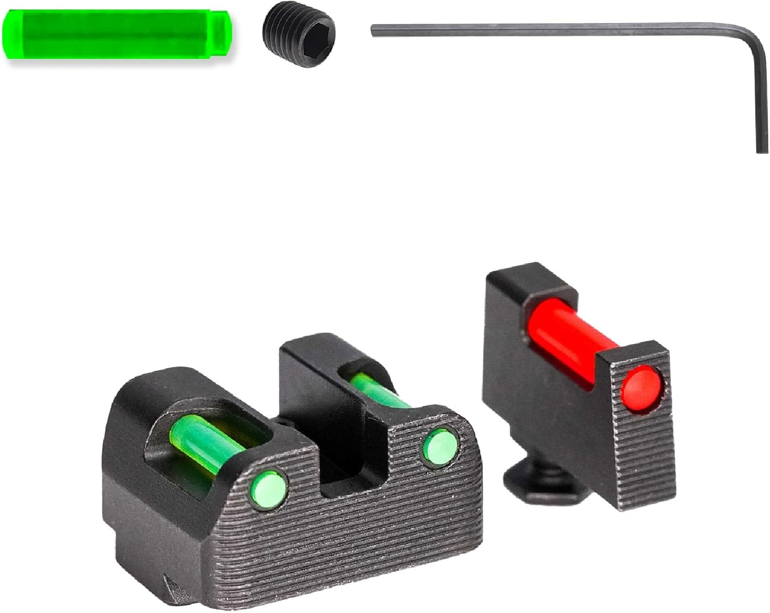 Optics Ready Gun Sights Compatible with Glock 9MM/.40 S&W | Durable CNC Machined Steel Nitride Coated Front & Rear Handgun Sights with Easy Customization & Enhanced Accuracy