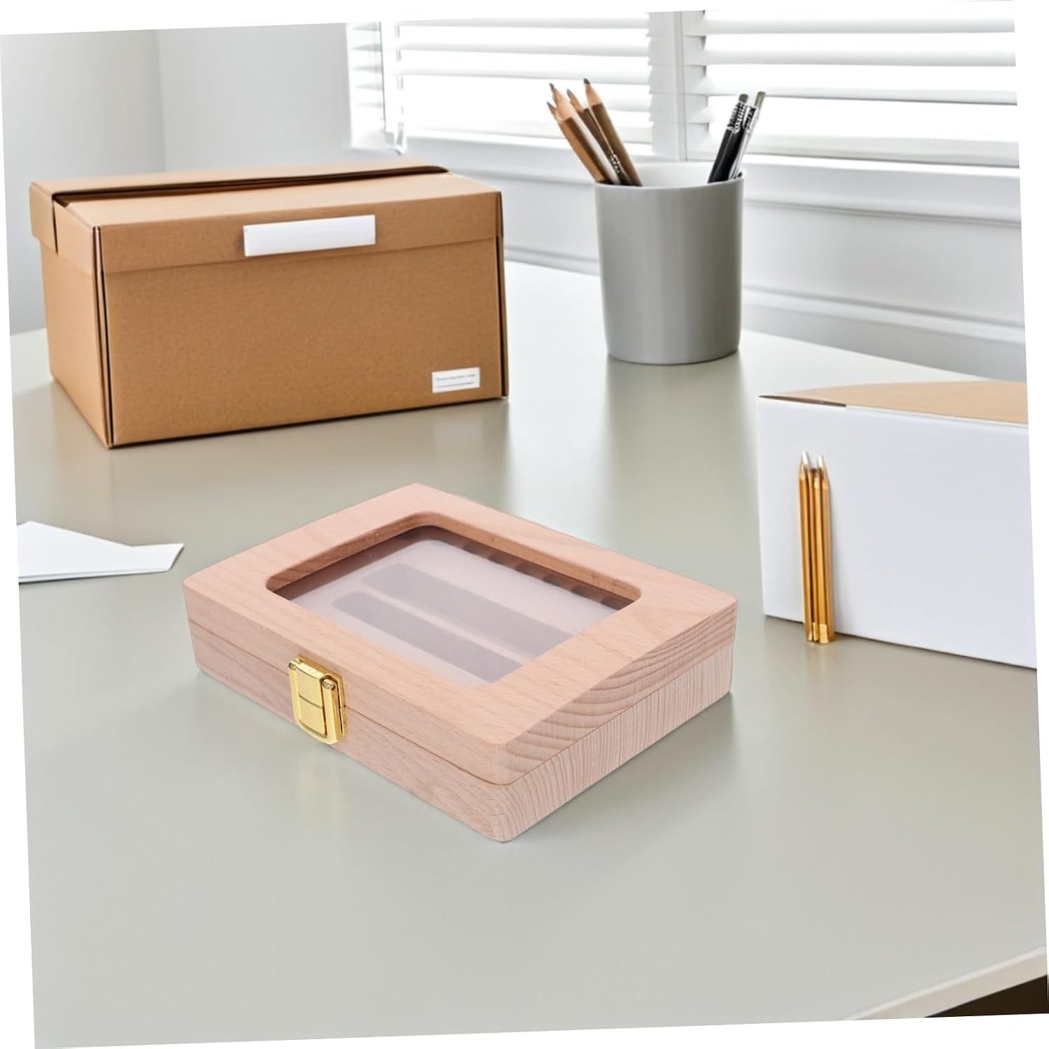 UPKOCH Teeth Storage Box for Children Baby Teeth Box Smooth Surface Wooden Baby Tooth Souvenir Tooth Keepsake for Home Decor