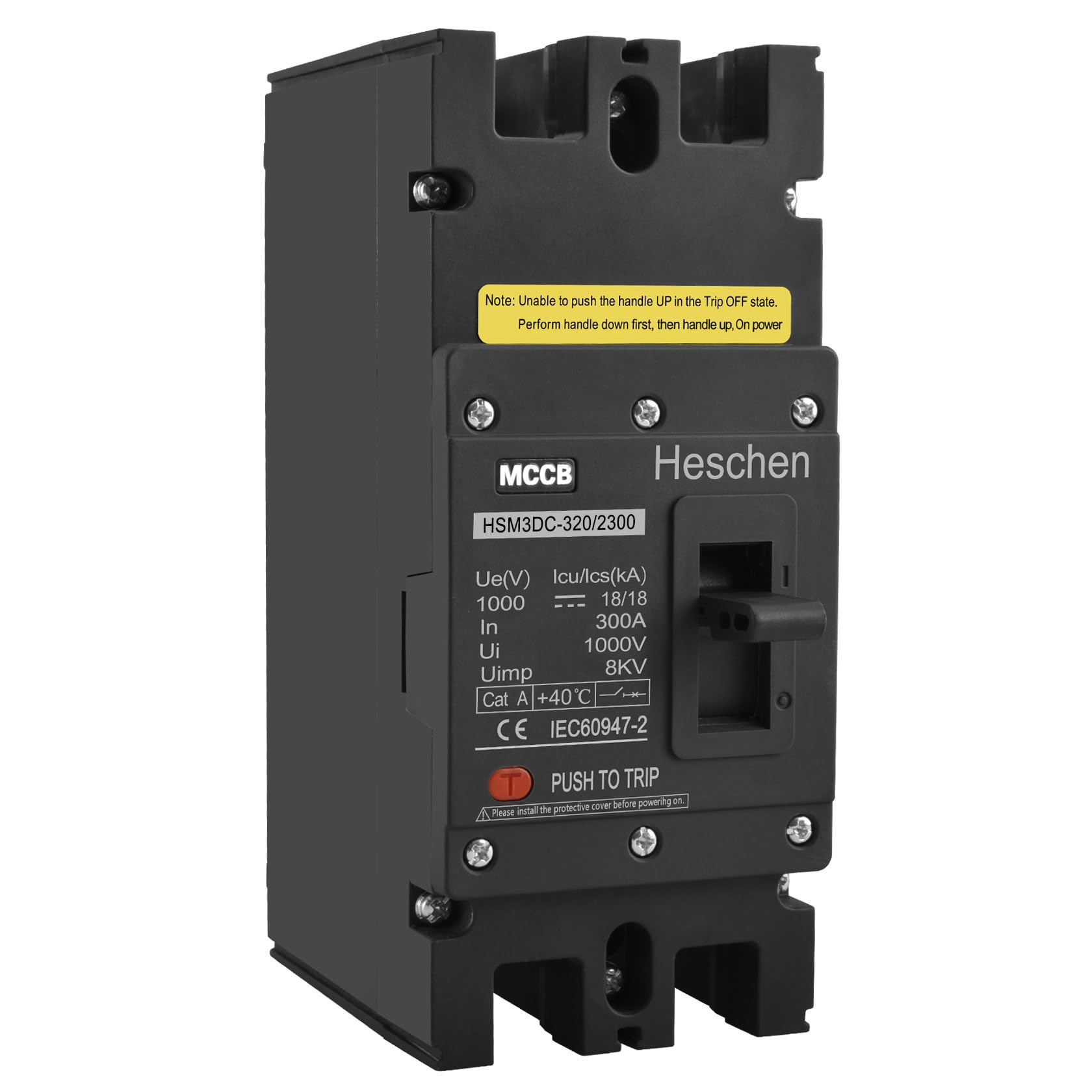 Heschen DC-Leistungsschalter MCCB, 2-polig, DC1000V Photovoltaik-Leistungsschalter, für PV-Solaranlage Solarmodule Netzsystem (300A HSM3DC-320)