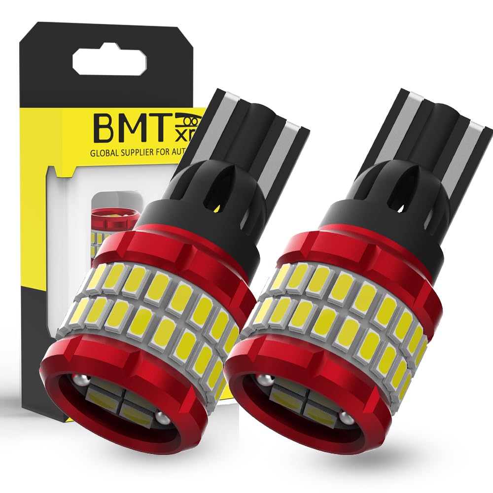 BMT xms 921 912 LED Bulbs for Reverse Light - Canbus Error Free 922 T15 906 W16W LED Backup Light 48-SMD 6000K Bright White, Pack of 2