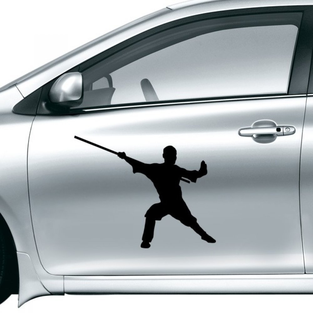 Sticker kung fu d'art martial chinois autocollant de 40cm pour décoration voiture