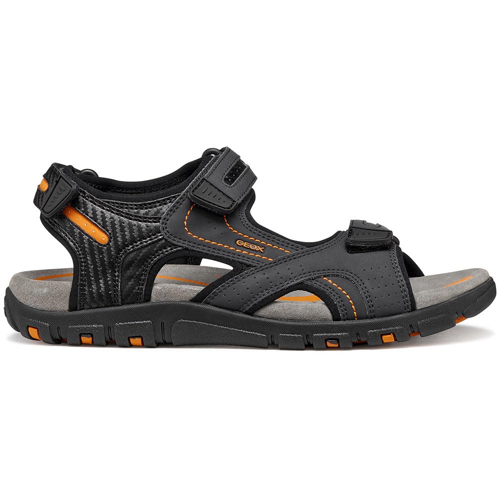 Geox Men's Uomo Strada D Sandal, DK Navy/Black, 41 EU