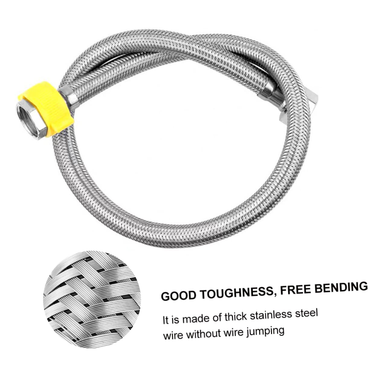 LIFKOME 3 Pièces Tuyau Flexible Acier Inoxydable pour Alimentation Eau Chaude et Froide Haute Pression Fuite Accessoire Salle de Bain