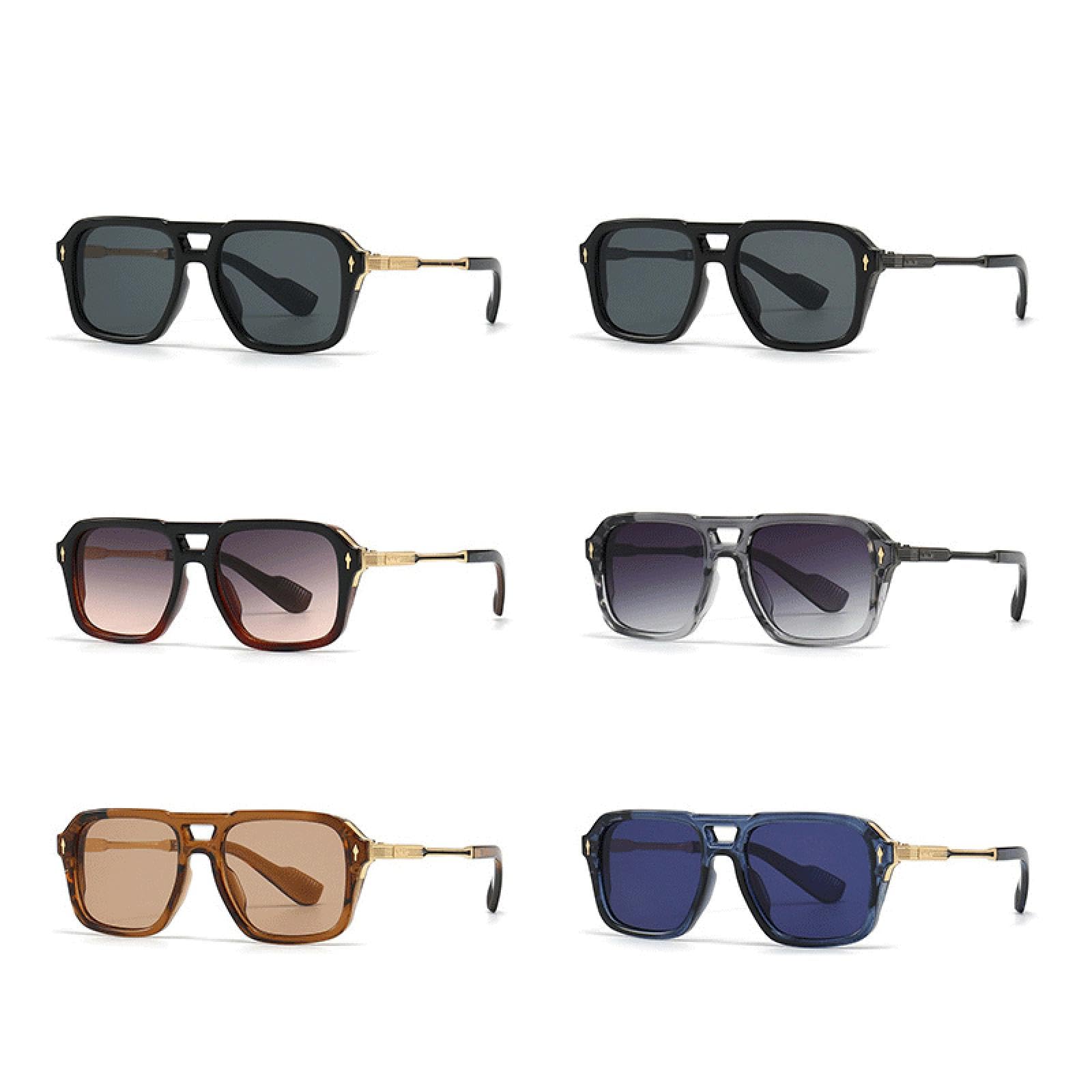 Okulary przeciwsłoneczne UV400 retro podwójny mostek unisex