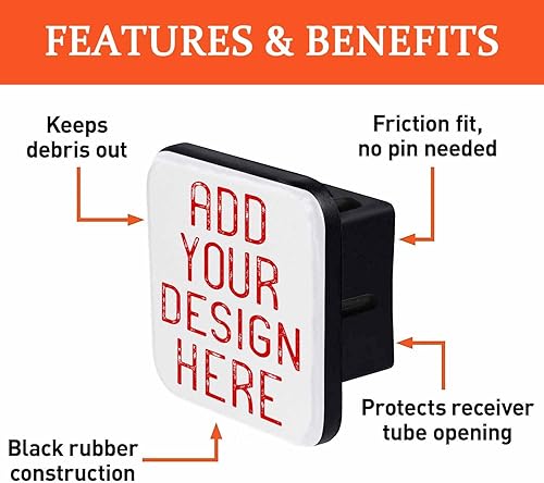 Miniatura 5 de Swono Cubierta de remolque de automóvil de 2 pulgadas, cubierta de tubo de enganche de remolque de 2 pulgadas, tapa de enchufe de goma, tubo