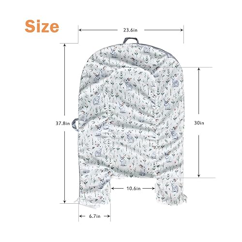 Miniatura 10 de Funda reemplazable para tumbona de bebé recién nacido, transpirable y lavable a máquina (estrella azul)