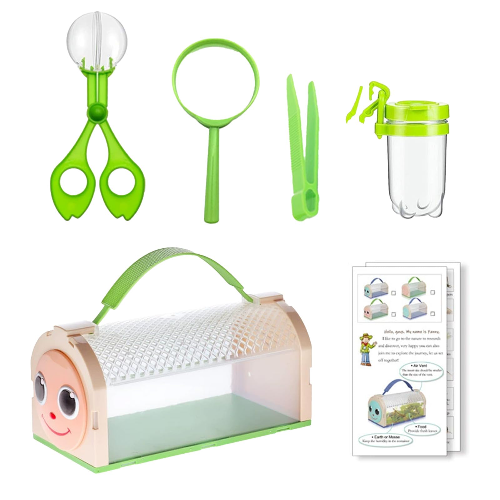 5 Pcs Bug Hunting Kit Bug Catcher for Outdoor Insect Collecting with Bug CageMagnifierInsect Trap Collecting Bottle Tweezers for Age 14 and above adult