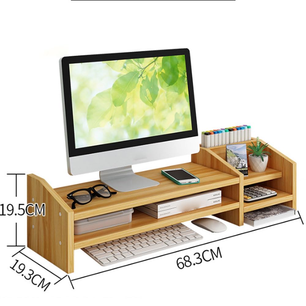 Soporte para monitor, elevador ergonómico para laptop, organizador de escritorio con almacenamiento en capas para oficina y hogar, diseño que ahorra espacio, ideal para mejorar la visualización y la
