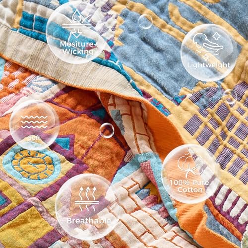 Image of LUTBM Boho Throw Blanket for Bed 60 inchx80 inch, All Season Cotton Couch Blankets