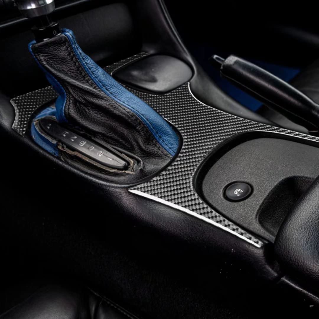 UOADACarbon Fiber Car Interior Accessories Central Control Gear Shift Frame Cover Trim Compatible with for Chevrolet Corvette C5 1998-2004