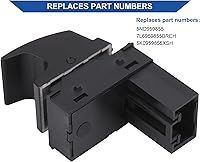 Vista 5 de Obaee Interruptor de control de ventana eléctrica para puerta, botón lateral del pasajero, compatible con VW Volkswagen Golf Caddy Rabbit EOS Jetta