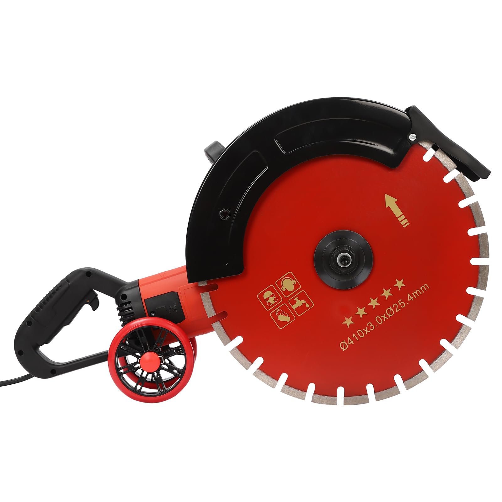 Sierra de hormigón de 4000 W, cortador de pavimentos, sierra para hormigón húmedo y seco, con disco de corte de diamante de 410 mm, para corte de granito, mármol