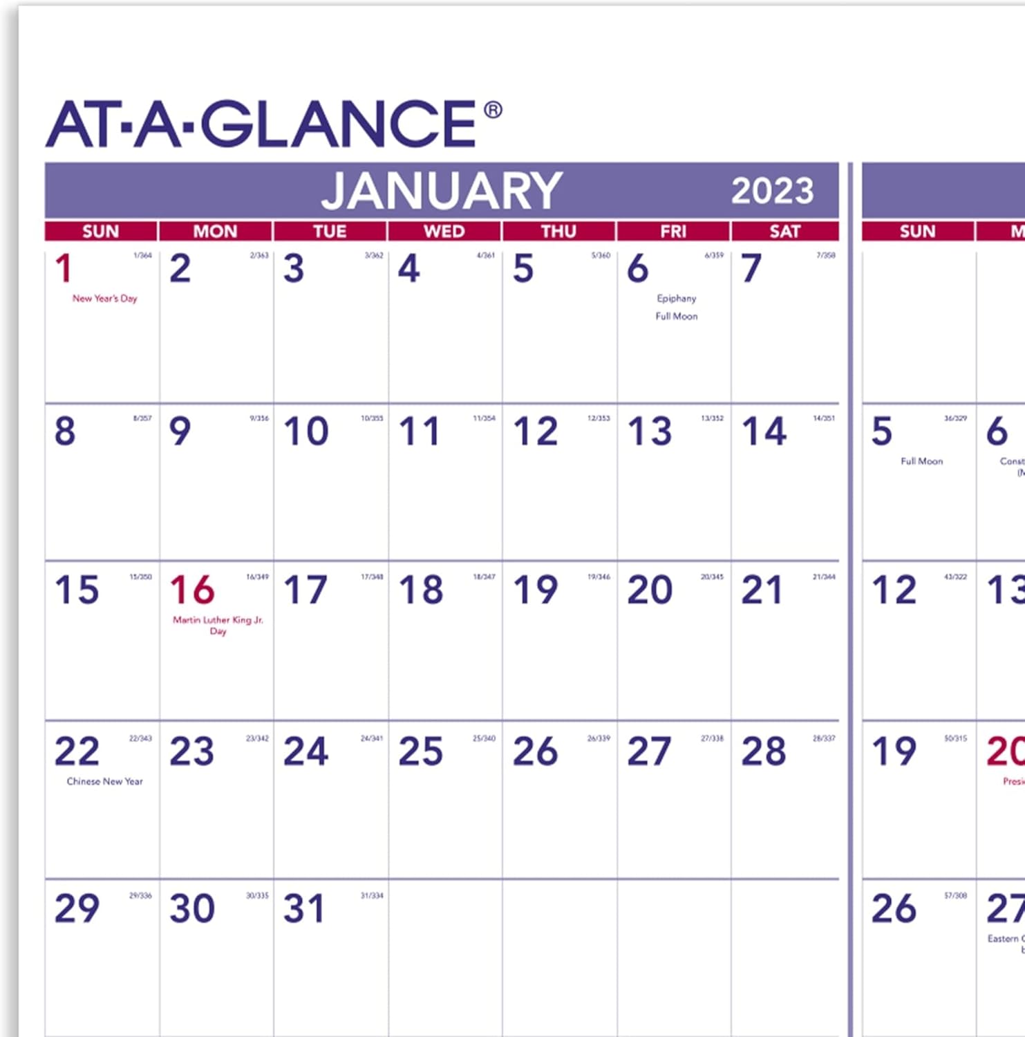 AT-A-GLANCE 2023 Wall Calendar Monthly Planner, 12 Month, Paper, 24" x 36", Extra Large (PM1228)