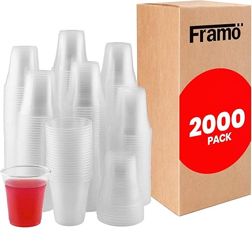 Vasos de plástico transparente de 3 onzas, pequeños vasos desechables para enjuague bucal para baño (transparente, 500)
