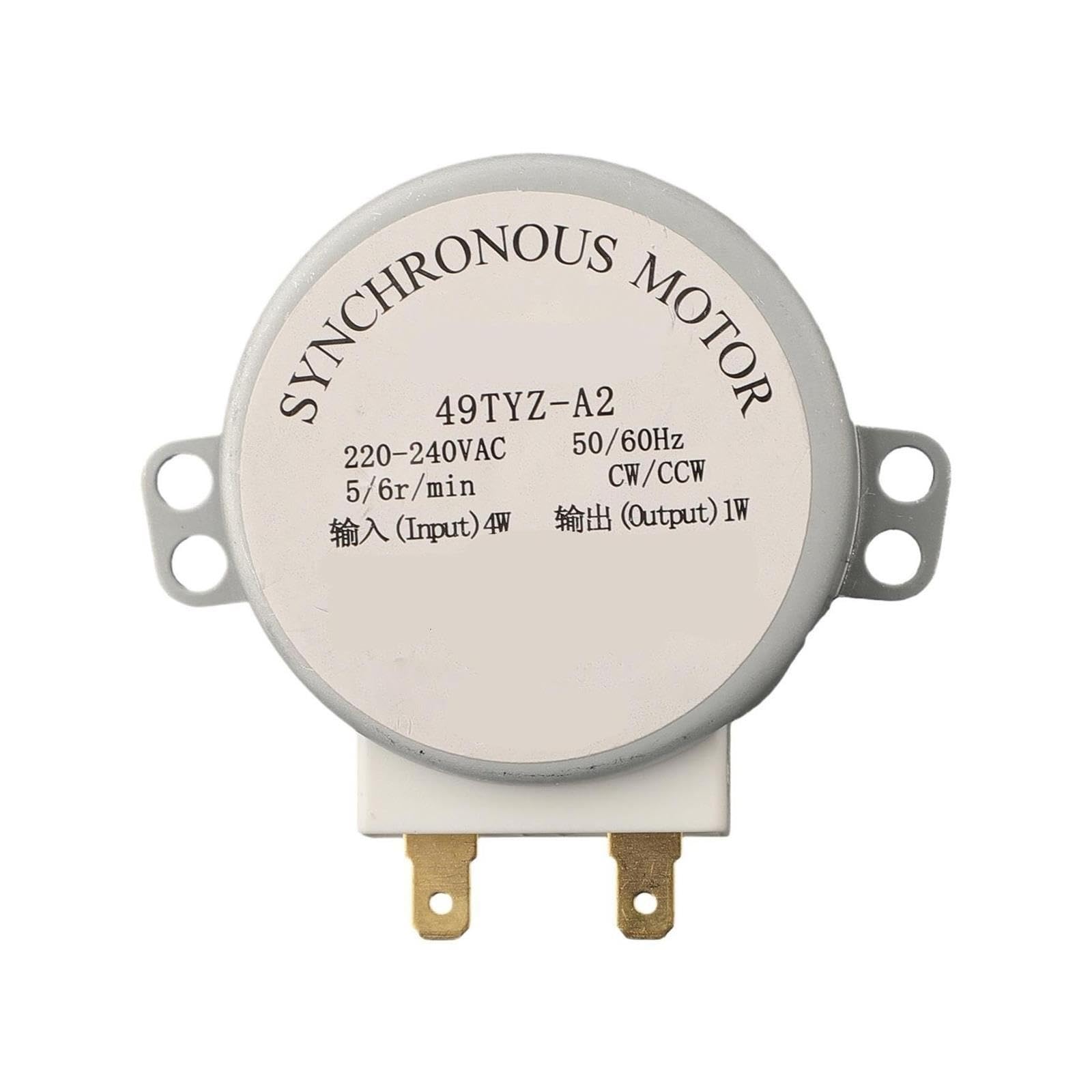 Moteur synchrone 49TVZ-A2 de plateau tournant de micro-ondes à ca 220-240V 4W 50/60Hz