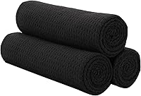 Vnoss Microfiber Gym Towels 3-Pack - Super Absorbent Quick-Dry 16x27 Inch Workout Towels for Yoga Tennis Men Women Black