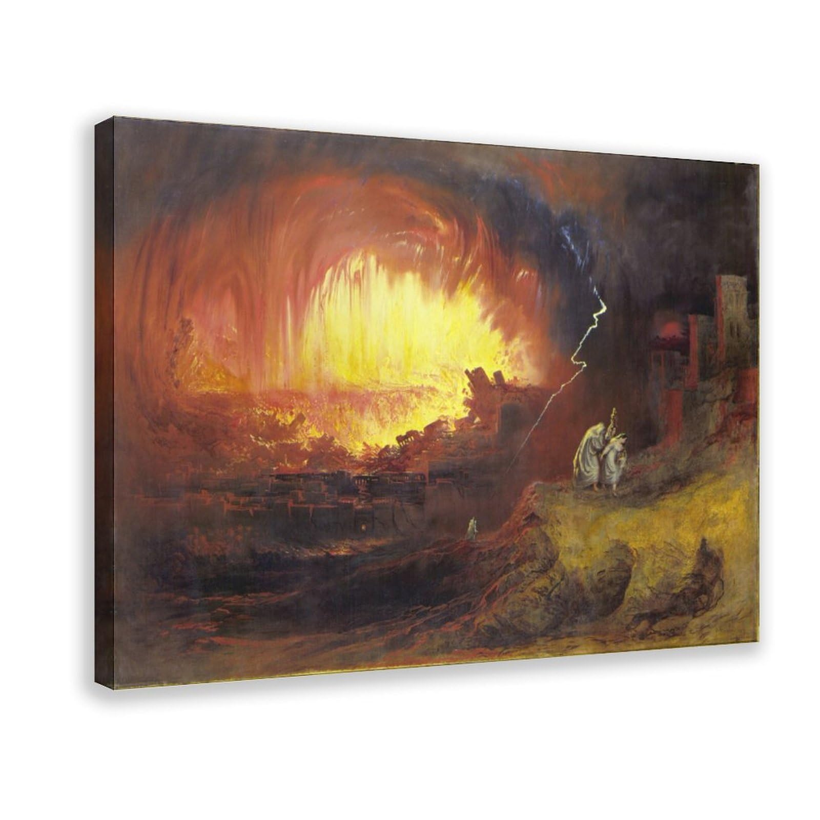 WCYB The Destruction of Sodom And Gomorrah Painting 1852 by John Martin Prints Posters Canvas Deco Paintings Wall Art For Office Living Room Hangable Frame