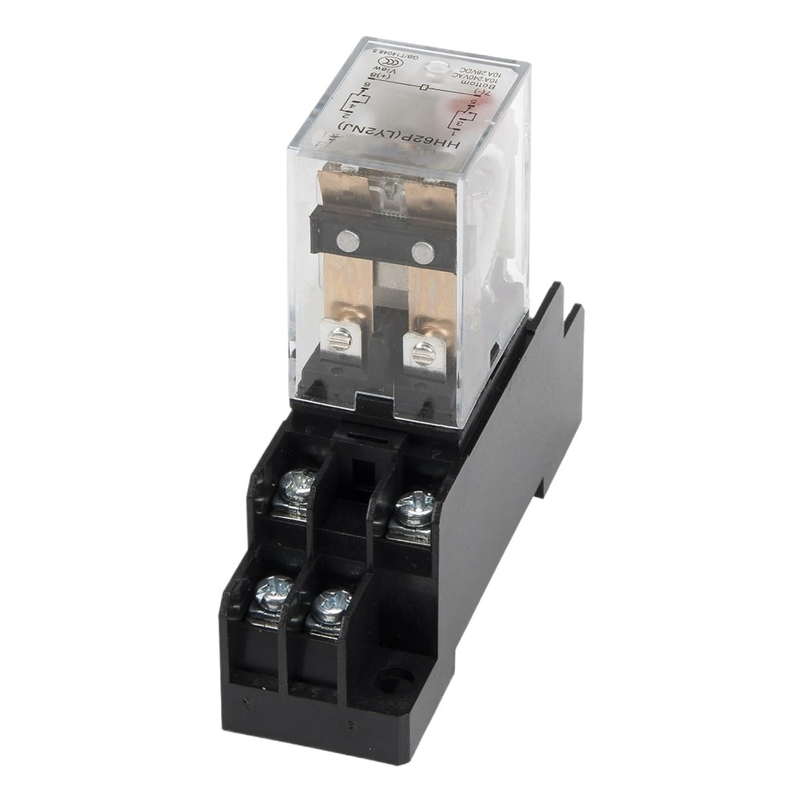 Relé electromagnético con indicador LED, lote de 10 unidades, con base de zócalo, serie LY2 HH62P, CA 220 V, 110 V, 24 V, 12 V, LY2NJ HH62PL(12VDC)