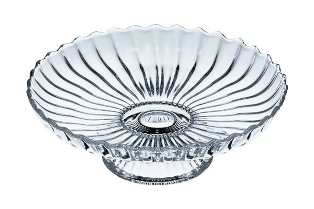 Northwood ホワイトオパルセント 花びら型 ガラスコンポート Northwood