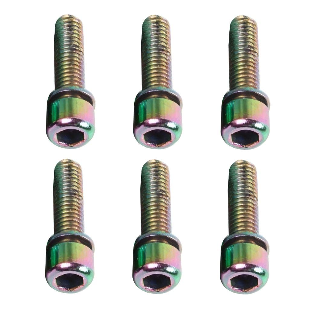 6X Bicycle Stem Screw Anti-Rust M5x18mm Bolt Cycle Screws Hardware Rainbow-image-19