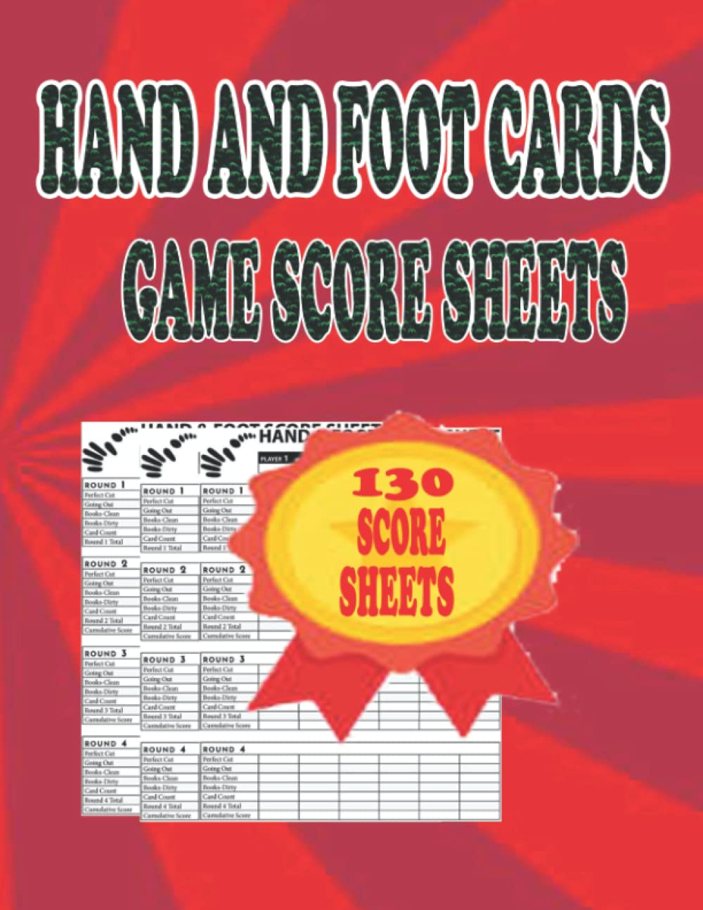 Buy Hand and Foot Cards Game Score Sheets 130 Score Sheets, Hand