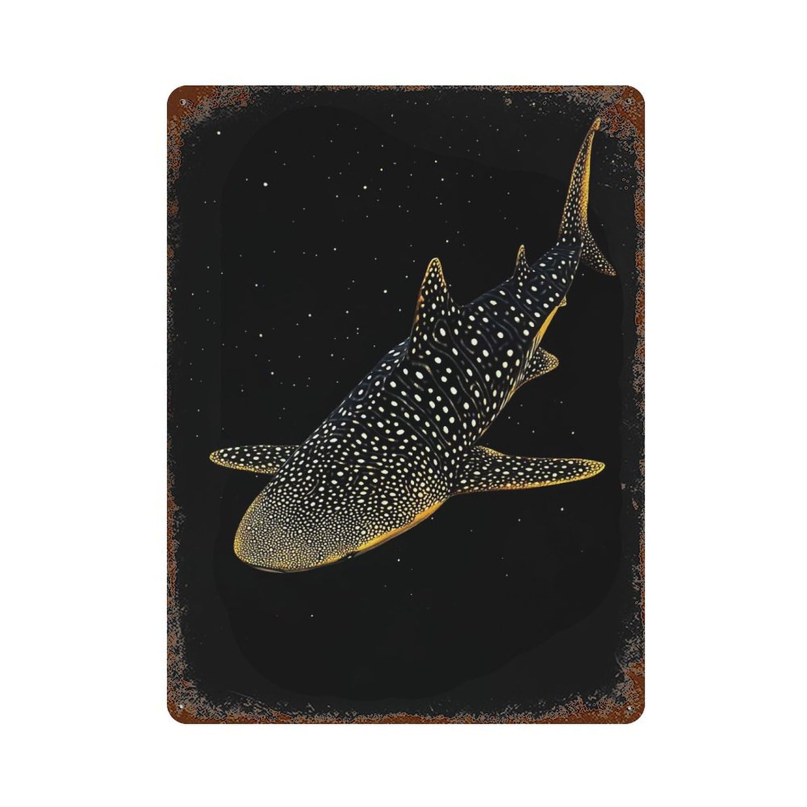 Whale Shark in The Deep Retro Metal Sign 15.7"x11.8", Rustic Home Decor for Garage, Pub Or Kitchen