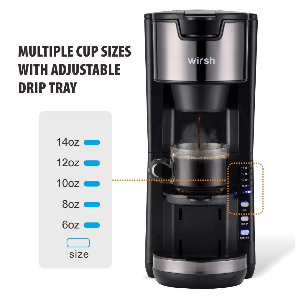 Wirsh Single Serve Coffee Maker, 2 in 1 