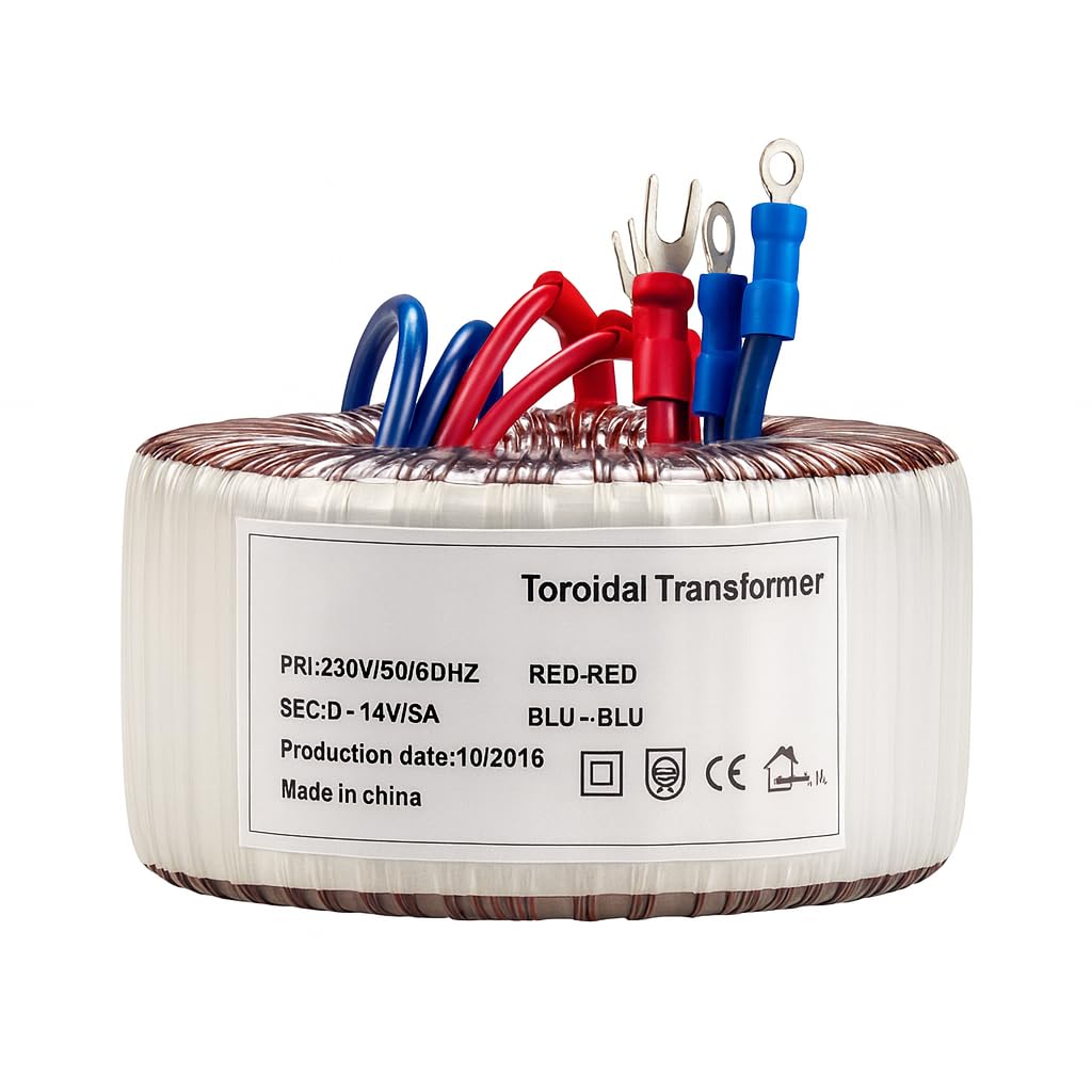 70VA Toroidal Transformer 110V to 12V/35-0-35V AC Step Down Power Supply, High Efficiency 96%, Pure Copper Winding, Low Noise, CE Certified Audio Amplifier Transformer (Secondary Voltage (AC)：12V)