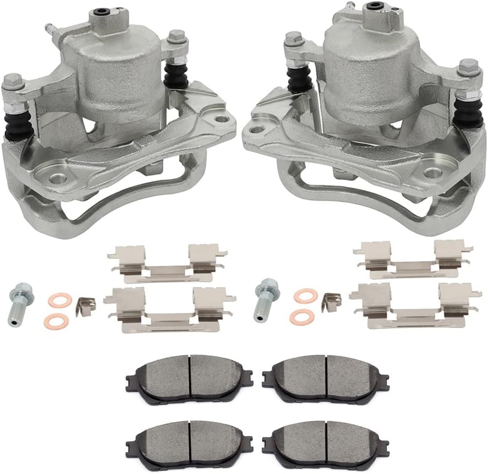 SCITOO Front Brake Calipers With Bracket & Brake Pads 19B2714 19B2715 D906 Compatible For Toyota Avalon 2005-2007 For Toyota Camry 2005-2006 For Toyota Sienna 2004-2010 For Toyota Solara 2004-2008