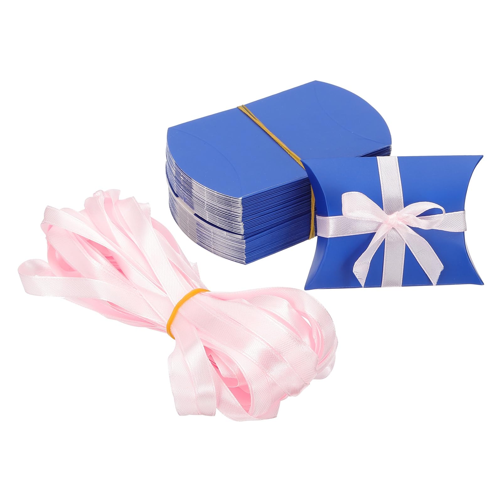 PATIKIL Small Gift Boxes, 100 Pcs 3.5x2.5x1 Inch Pillow Boxes Candy Thank You Treat for Wedding Party Favor Pen Birthday Gift Jewelry Greeting Card, Dark Blue