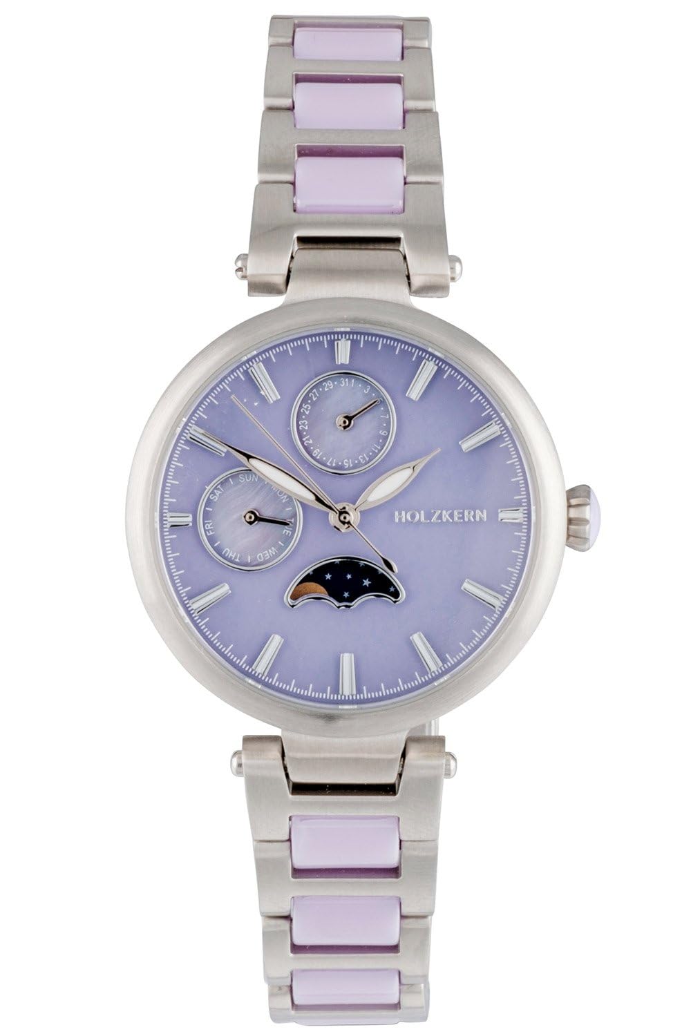 HOLZKERN Reloj de Pulsera para Mujer Moonbow Gerais Púrpura/Cerámica