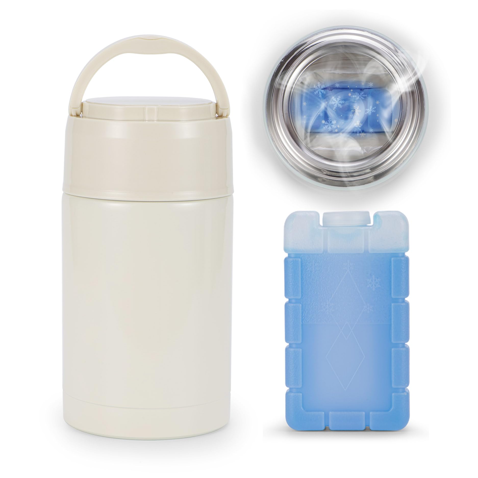 Portable Breast Milk Cooler, Stainless Steel Breastmilk Storage Keeps Breastmilk Cold for up to 24 Hours, Breast Milk Chiller Included Ice Pack for Women Outdoor Travel (White)-image-44