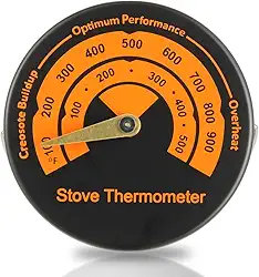 Termômetro de tubo magnético termômetro de fogão a lenha para fogões a pellets, fornos a gás e medidor de temperatura de combustão
