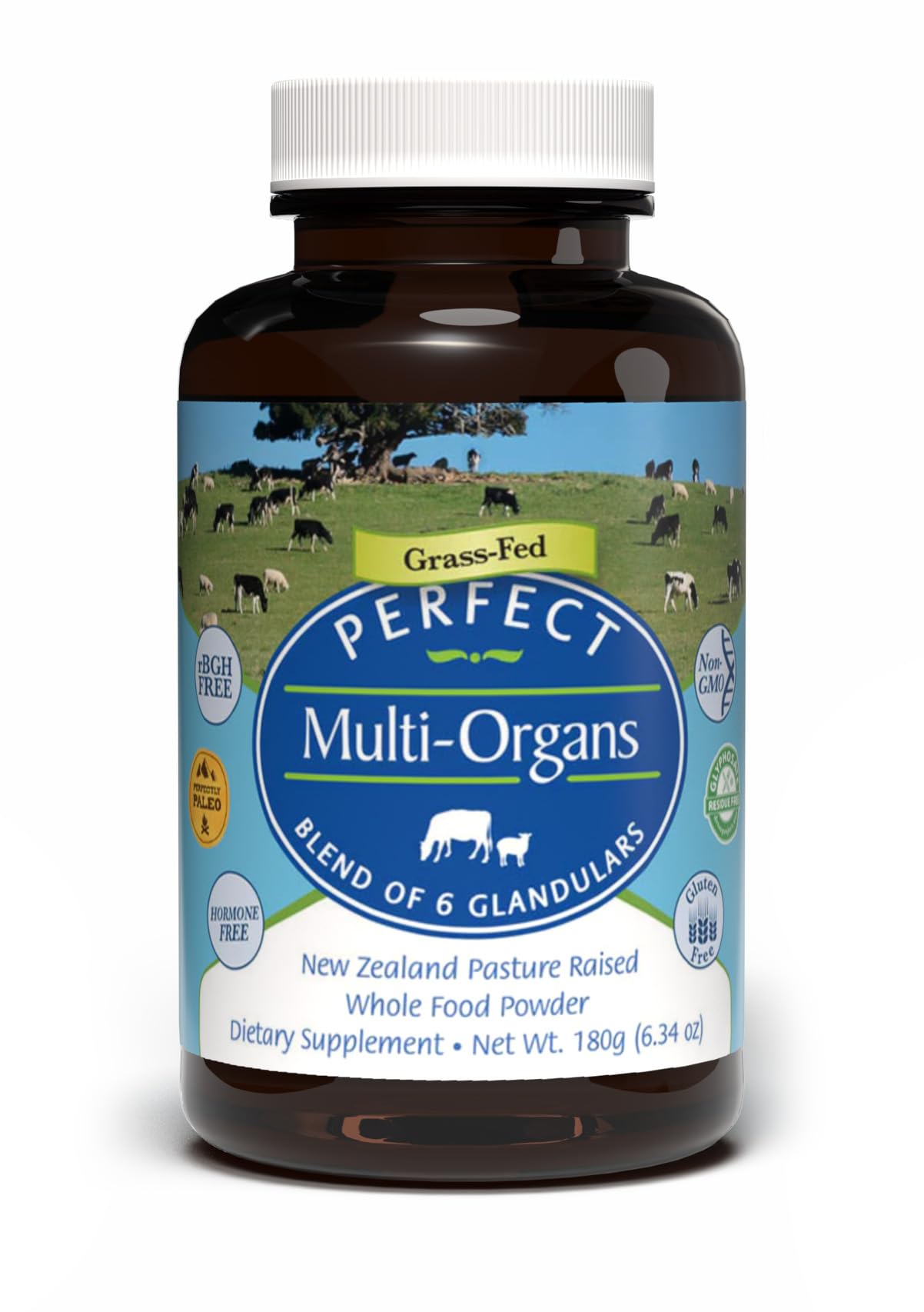 Perfect Supplements Multi-Organs - A Blend of 6 Glandulars, Pasture Raised in New Zealand