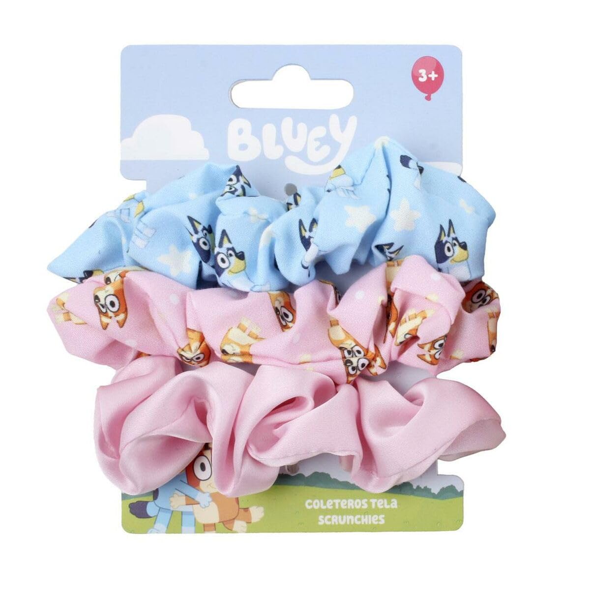 Accessori Capelli Elastico in Tessuto 3 Pezzi Bluey