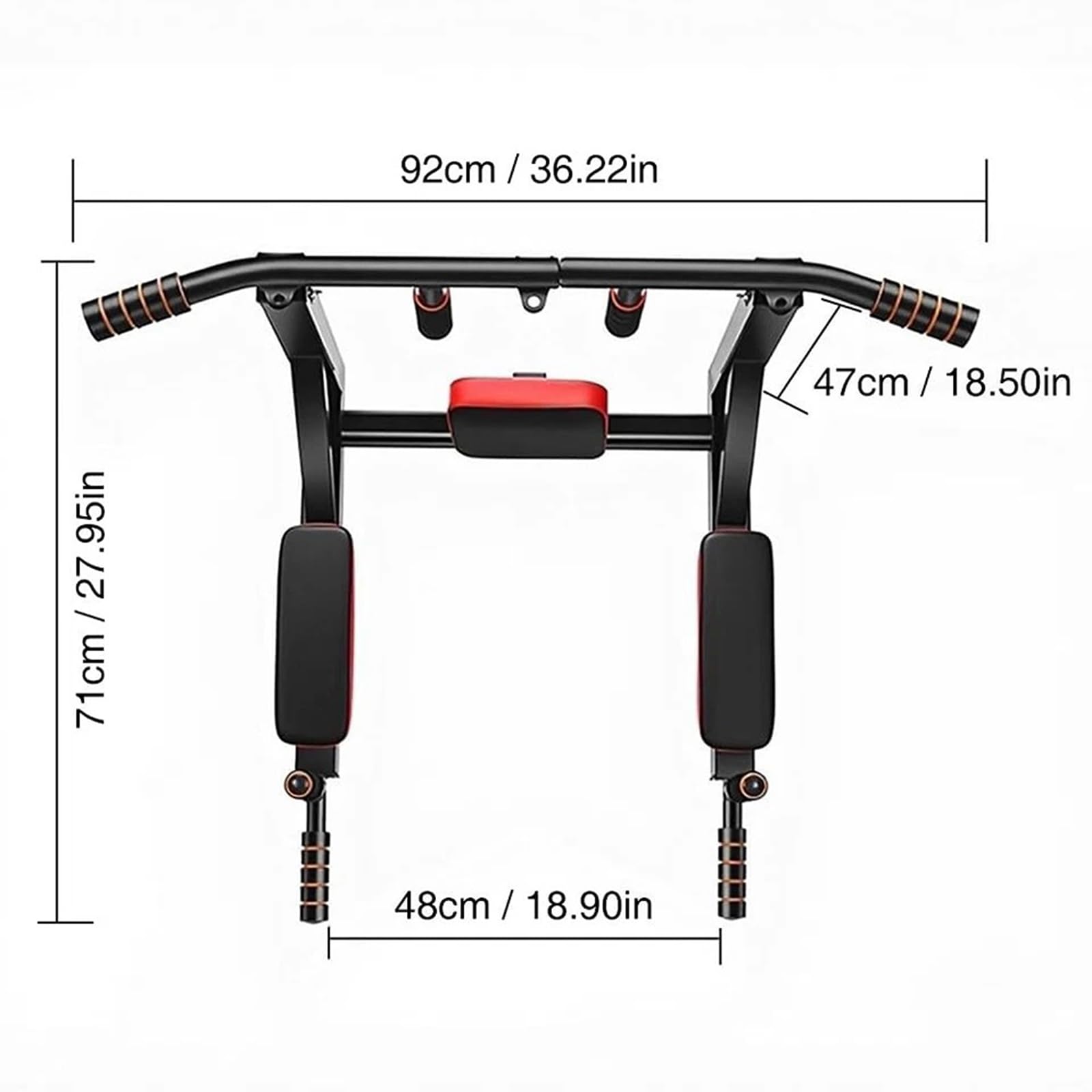 Barra De Dominadas De Pared, Equipo Multifuncional para Ejercicios De Flexiones con Agarre Múltiple, para Entrenamiento En Gimnasio En Casa, Estación De Fondos De Acero Resistente