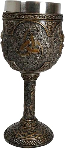 Miniatura 3 de Ebros Mitología nórdica Mighty Thor God of Thunder Asgard Prince con Mjolnir 7oz resina cáliz de copa de vino con forro de acero inoxidable antiguo