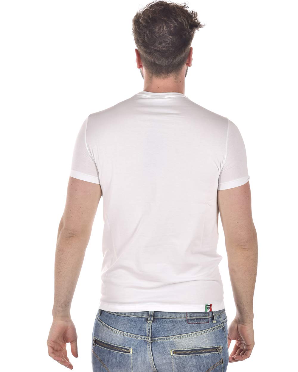 Emporio Armani T-Shirt Logo, Męskie T90, Biały, M