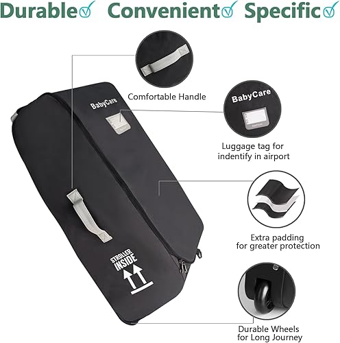 Miniatura 4 de Bolsa de viaje para cochecito compatible con UPPAbaby Vista, Vista V2, Cruz V2, Uppa-bolsa de bebé con ruedas, asas dobles, etiqueta de equipaje