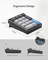 Vista 8 de Numpad - Teclado mecánico de números, intercambiable en caliente, USB de 17 teclas, teclado numérico retroiluminado blanco con teclas PBT