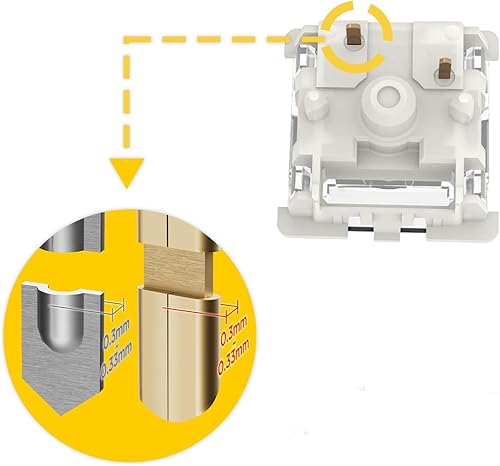 Miniatura 2 de Gateron G Yellow Pro 3.0 - Interruptores prelubricados lineales de 5 pines para MX mecánico teclado, interruptores de teclado para juegos,