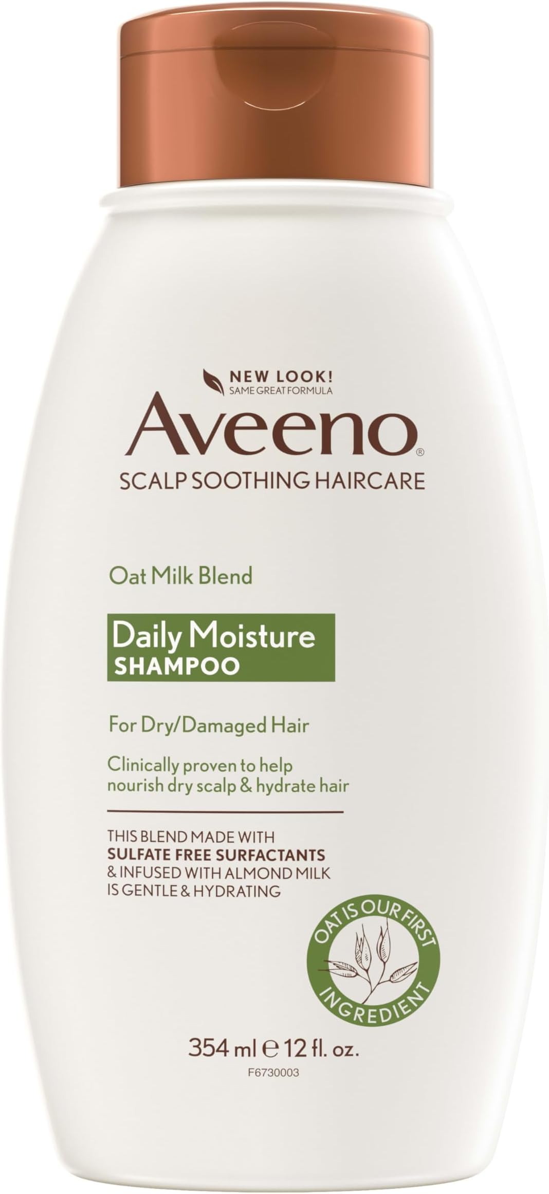 Farm-Fresh Oat Milk Sulfate-Free Shampoo with Colloidal Oatmeal & Almond Milk, Moisturizing Shampoo for All Hair Types, Safe for Color-Treated Hair, Paraben & Dye-Free, 12 Fl Oz